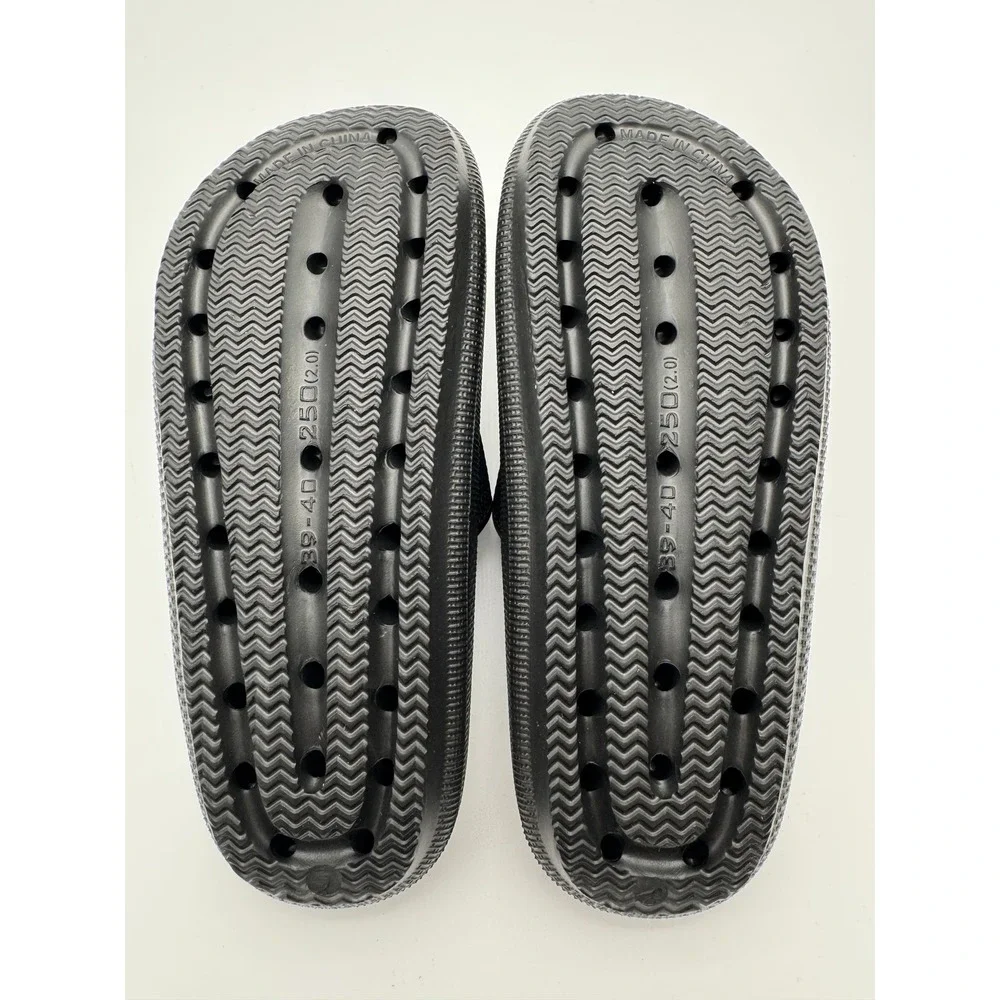 Black Slide Sandals Mens 7 Comfort Shower Beach Shoes‎